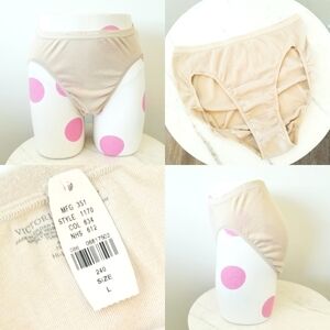 Victoria's Secret Vintage Cotton Lingerie High Cut Leg Brief Panty Bikini NWT Lg